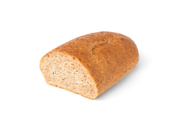 Bran bread isolated on white background.