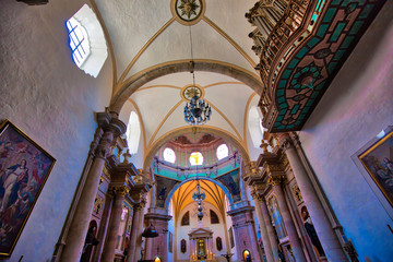 Guanajuato, Mexico-17 April, 2018: Famous Basilica of Our Lady of Guanajuato (Bas&iacute;lica de Nuestra Senora de Guanajuato)