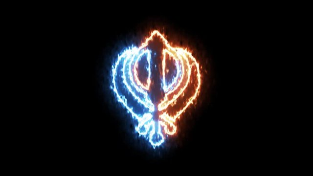Fire and ice khanda, sikhism symbol