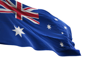 Australia flag waving isolated white background 3D illustration © Aleks Taurus