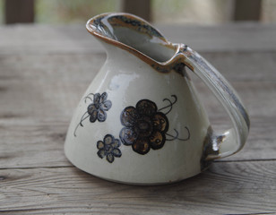 Handpainted earthenware creamer - Tonala, Mexico