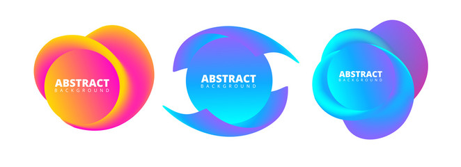 Set of abstract templates in bright spectrum colors for design.