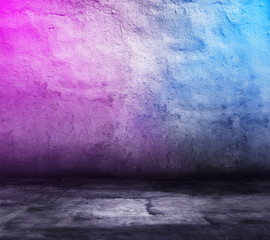 interior with neon lights