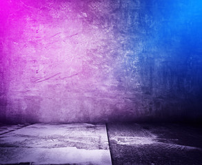 metallic interior with neon lights