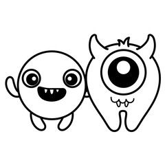 crazy monsters couple comic characters