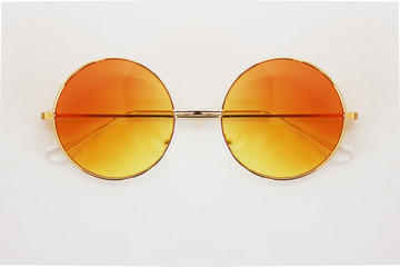Orange and Yellow style glasses. on white background
