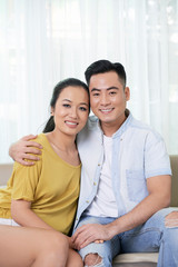 Portrait of happy young couple