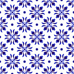 blue and white seamless pattern