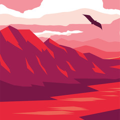 river landscape scene icon