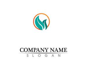 Tree leaf vector logo design, eco-friendly concept.