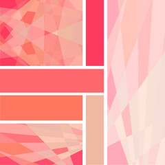 Palette of different shades of fashionable Living Coral. Creative set in modern pink colorful . Vector drawing.