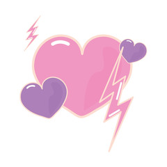 hearts lightning girl power