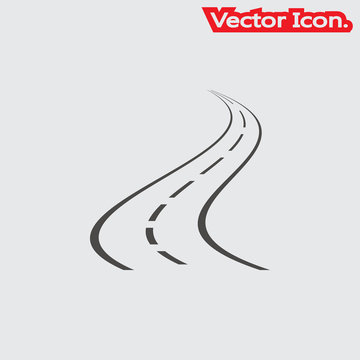 Road icon isolated sign symbol and flat style for app, web and digital design. Vector illustration.