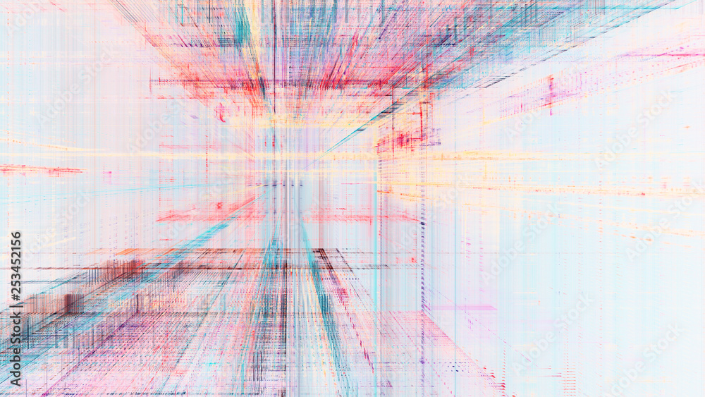 Poster abstract background. digital data visualization. 3d illustration based on fractal graphics.