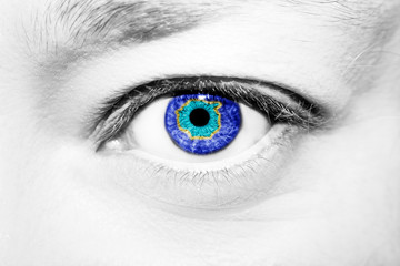 A beautiful insightful look woman eye. Close up shot