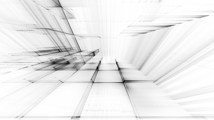 Obraz premium Abstract black and white background element. Fractal graphics 3d illustration. Science or technology concept.