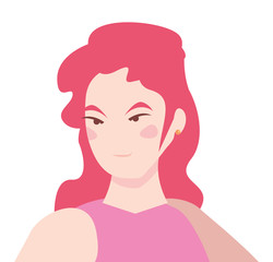 woman with pink hair portrait