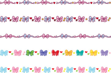 ribbon border background design set