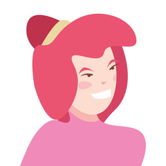 woman with pink hair portrait