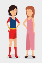 protest women with hairstyle and casual clothes