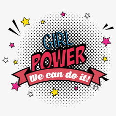 girl power patch message and ribbon