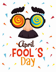 funny glasses to fools day celebration