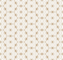 Seamless traditional Japanese geometric ornament .Golden color lines.
