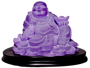 Buddha Hotei Carp against white background