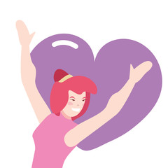 woman with love heart