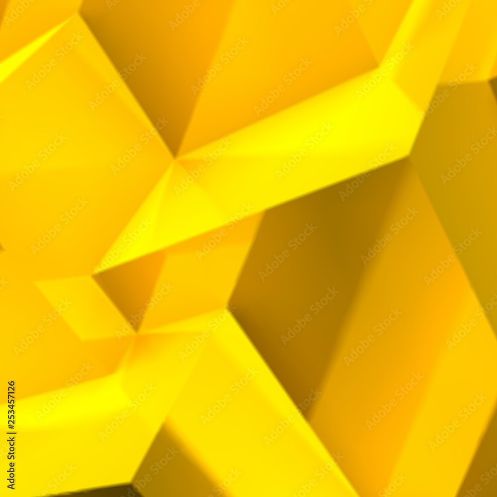 Poster abstract background with overlapping golden cubes