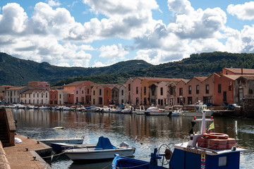 Ortsansicht von Bosa auf Sardinien, Italien