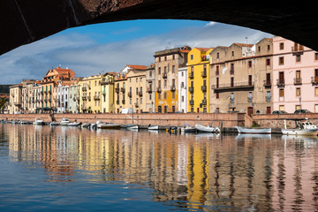 Ortsansicht von Bosa auf Sardinien, Italien
