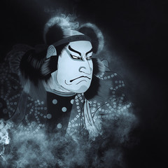 浮世絵　歌舞伎役者　その11　煙バージョン2