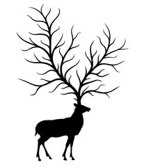 Deer Silhouette with tree.