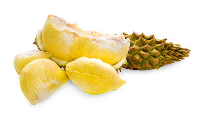 mon thong durian is fruit plate tropical durian and king of fruits durian on white background healthy durian fruit food isolated