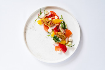 tasty vegetable salad, top view