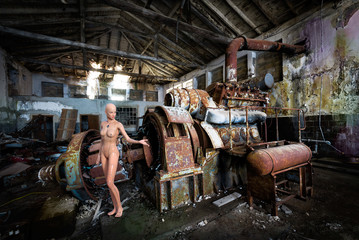 Rostmaschine im Generatorhaus