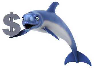 Fun dolphin - 3D Illustration