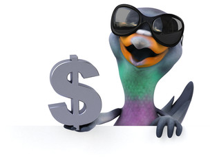 Fun pigeon - 3D Illustration