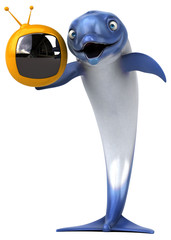 Fun dolphin - 3D Illustration