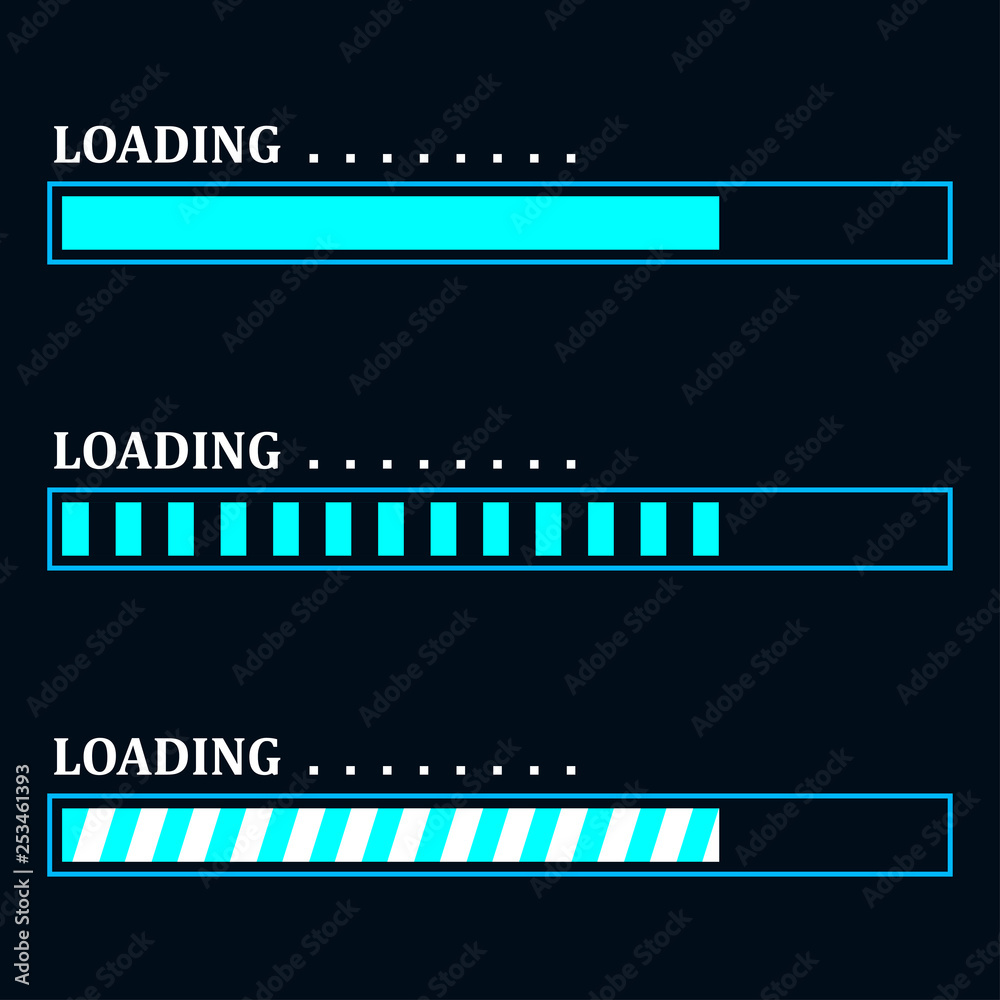 Poster futuristic progress loading bar, vector progress loading bar, loading illustration, loading icon