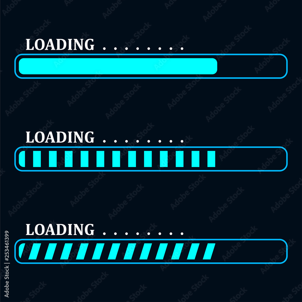 Poster futuristic progress loading bar, vector progress loading bar, loading illustration, loading icon