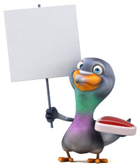 Fun pigeon - 3D Illustration