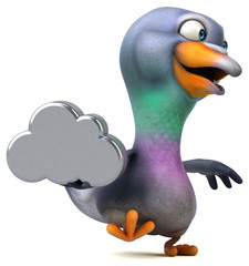 Fun pigeon - 3D Illustration