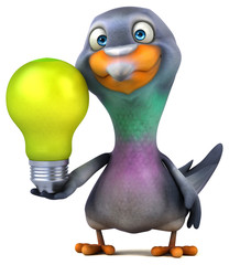 Fun pigeon - 3D Illustration