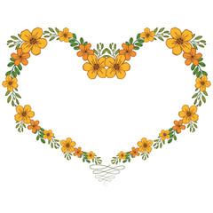 Vector illustration artwork beautiful orange wreath frames hand drawn