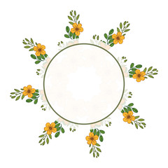 Vector illustration artwork beautiful orange wreath frames hand drawn