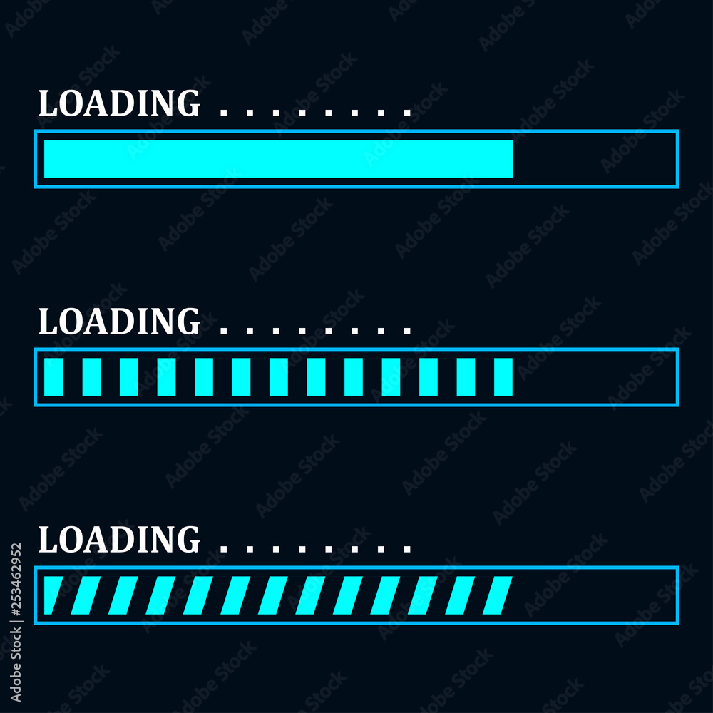 Poster futuristic progress loading bar, vector progress loading bar, loading illustration, loading icon
