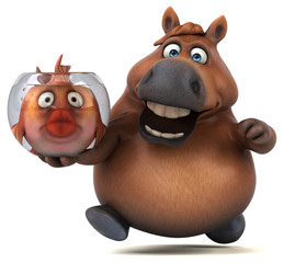 Naklejka premium Zabawa koń - ilustracja 3D