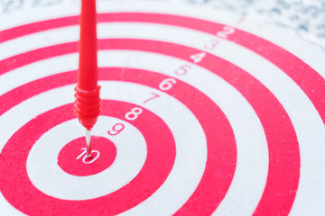 Leadership concept Arrows on archery target of dartboard Target business concept